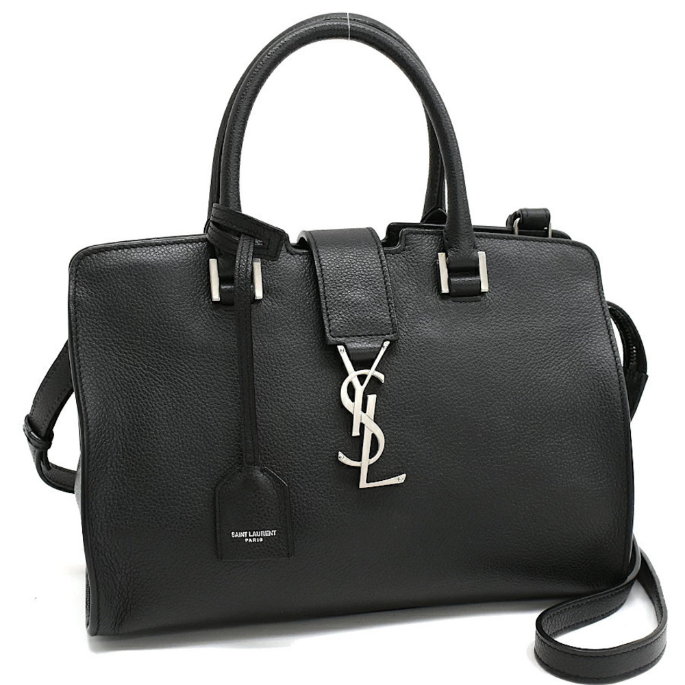 Saint Laurent Paris Baby Cabas Handbag Leather Black YSL Cassandra